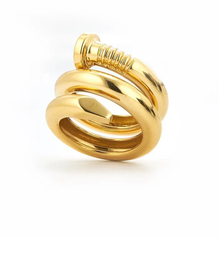 Large Nail Ring Polished 18K Gold David Webb Rings
