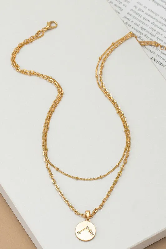 Necklaces LA3accessories zodiac sign pendant necklace with rhinestones