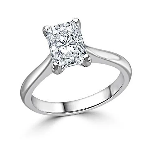 Radiant Cut 275 Ct Solitaire Natural Earth Mined Diamond Anniversary Ring White Gold 14K GB Rings Radiant Cut 275 Ct Solitaire Natural Earth Mined Diamond Anniversary Ring White Gold 14K GB Rings