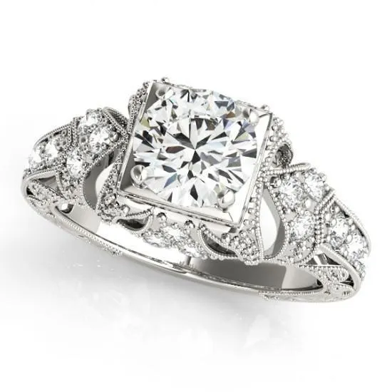 Rings GB 150 Carat Solitaire With Accents Natural Earth Mined Diamond Vintage Style Ring