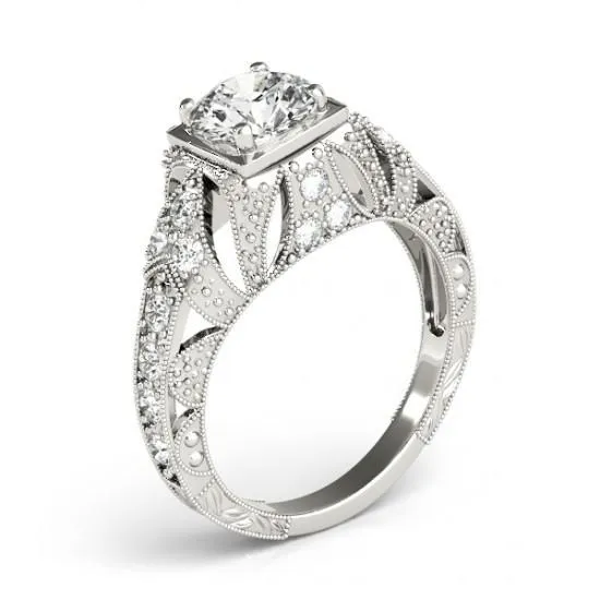 Rings GB 150 Carat Solitaire With Accents Natural Earth Mined Diamond Vintage Style Ring Rings GB 150 Carat Solitaire With Accents Natural Earth Mined Diamond Vintage Style Ring