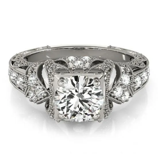 Rings GB 150 Carat Solitaire With Accents Natural Earth Mined Diamond Vintage Style Ring Rings GB 150 Carat Solitaire With Accents Natural Earth Mined Diamond Vintage Style Ring