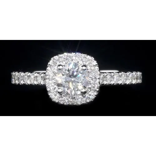 Rings GB 185 Carats Halo Setting Engagement Ring White Gold 14K Natural Earth Mined Diamond Rings GB 185 Carats Halo Setting Engagement Ring White Gold 14K Natural Earth Mined Diamond