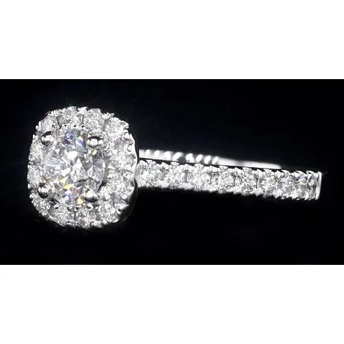 Rings GB 185 Carats Halo Setting Engagement Ring White Gold 14K Natural Earth Mined Diamond Rings GB 185 Carats Halo Setting Engagement Ring White Gold 14K Natural Earth Mined Diamond