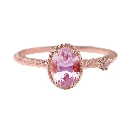 Rings GB Beautiful Oval Pink Kunzite Natural Earth Mined Diamond Wedding Ring 1315 Ct Rose Gold Rings GB Beautiful Oval Pink Kunzite Natural Earth Mined Diamond Wedding Ring 1315 Ct Rose Gold