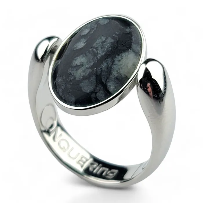 Rings Silver AlaDune Oval Crystal Fidget Ring CONQUERing