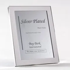 Silver Plated 3 12X5 Picture Frame With Easel Back Bey Berk Rings