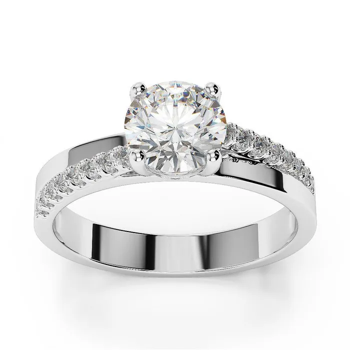 Solitaire With Accent 3 Carats Natural Earth Mined Diamonds Engagement Ring White Gold 14K GB Rings Solitaire With Accent 3 Carats Natural Earth Mined Diamonds Engagement Ring White Gold 14K GB Rings