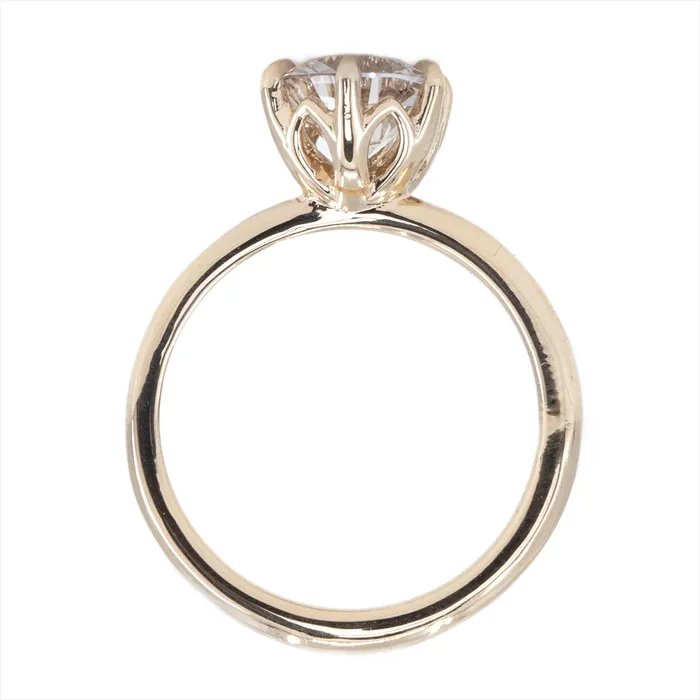 Anueva Jewelry Rings 197ct Champagne Pink Sapphire Lotus Six Prong Solitaire Ring in 14k Rose Gold