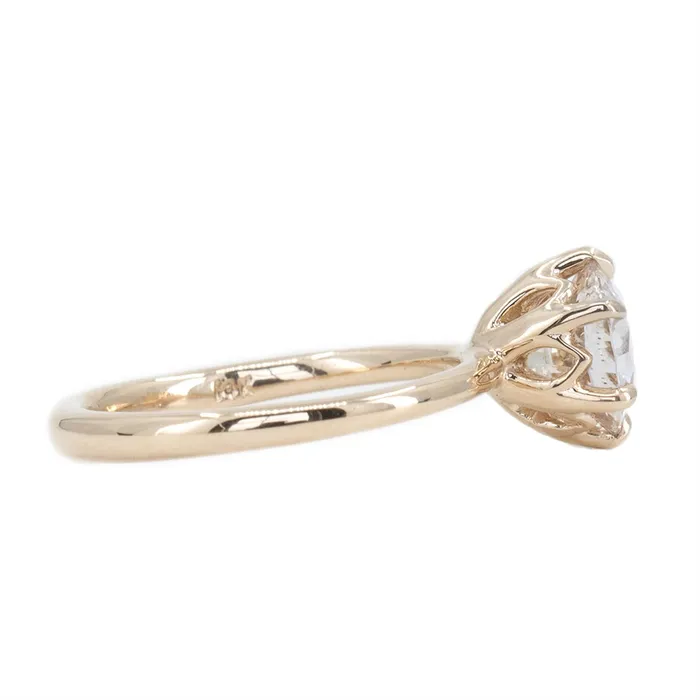 Anueva Jewelry Rings 197ct Champagne Pink Sapphire Lotus Six Prong Solitaire Ring in 14k Rose Gold