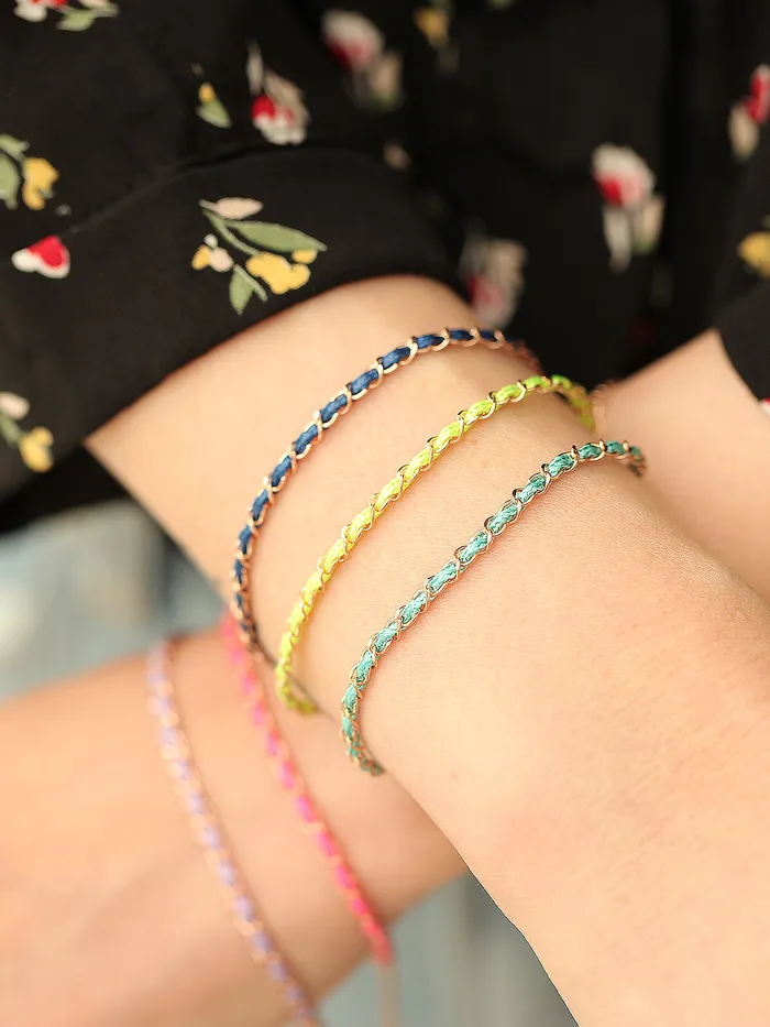 MinimalBijoux Bracelets 14K Gold Color Knot Chain Bracelet Anklet