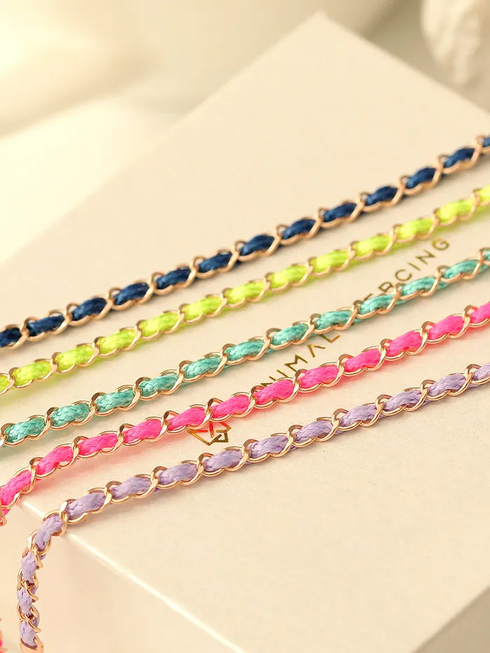 MinimalBijoux Bracelets 14K Gold Color Knot Chain Bracelet Anklet