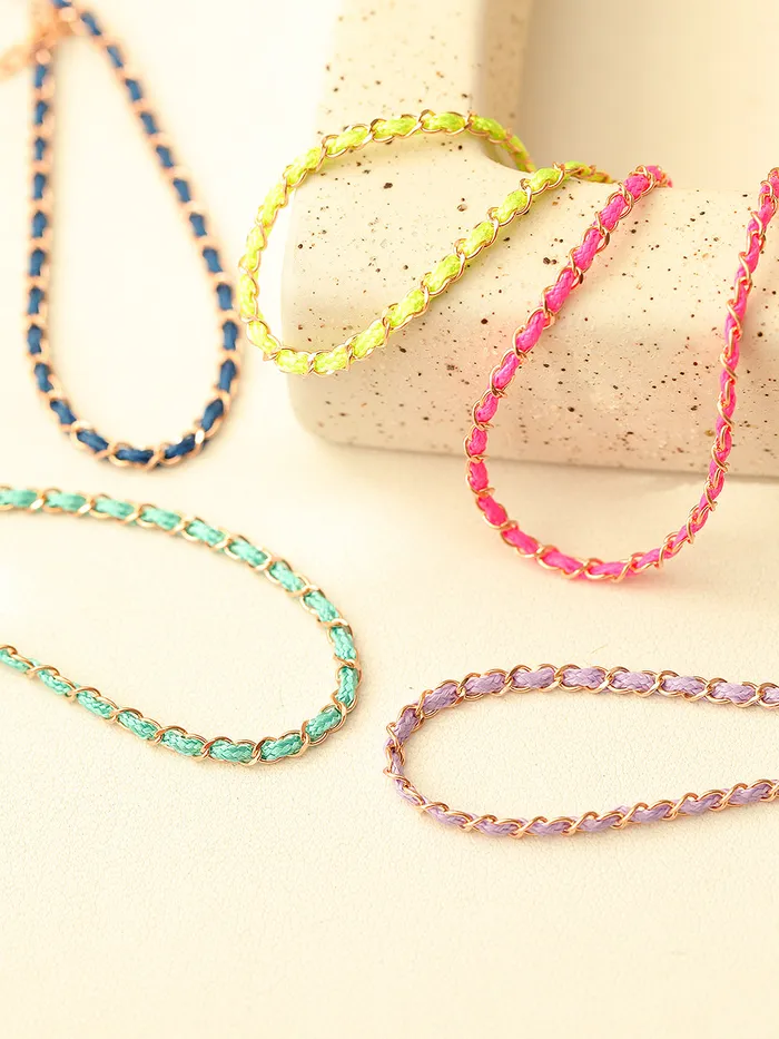 MinimalBijoux Bracelets 14K Gold Color Knot Chain Bracelet Anklet