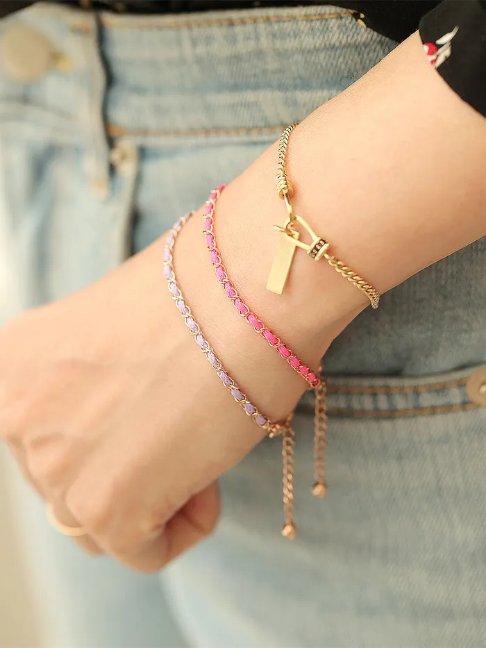 MinimalBijoux Bracelets 14K Gold Color Knot Chain Bracelet Anklet