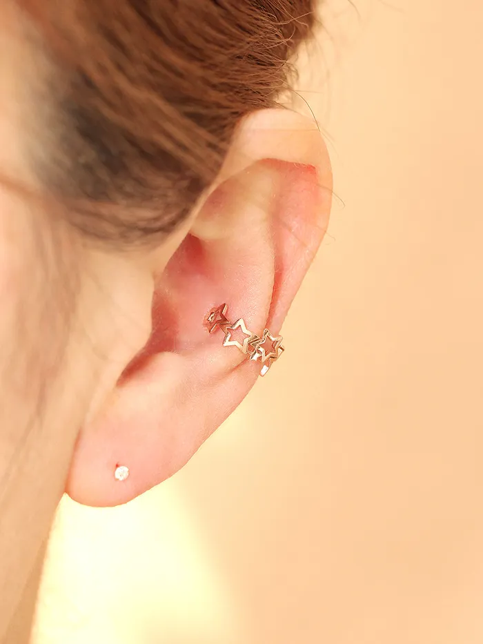 MinimalBijoux Earrings 14K Gold Star Ear Cuff