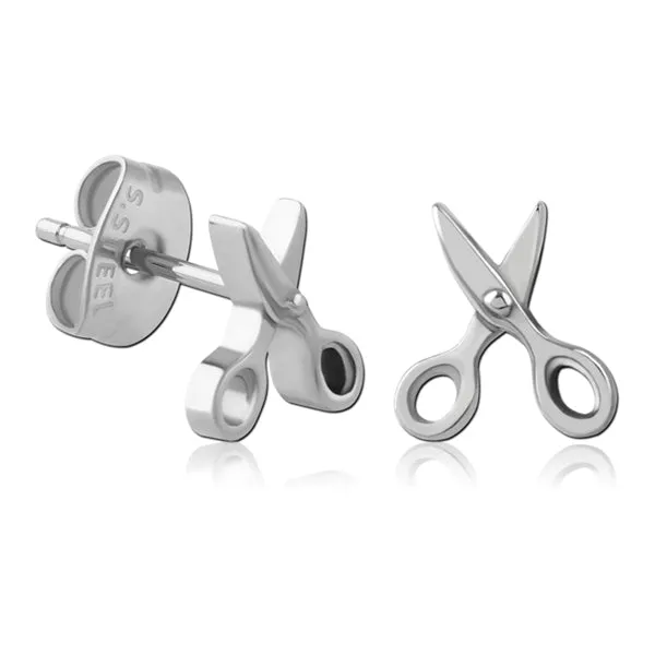 Scissors Stainless Stud Earrings Tulsa Body Jewelry Earrings