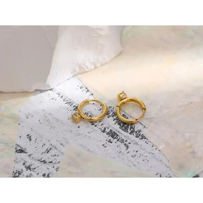 Solitaire Hoop Earrings Mabel Love Co Earrings
