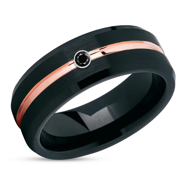 Black Diamond Wedding Ring Rose Gold Tungsten Ring Rose Gold Wedding Band Clean Casting Jewelry Rings Black Diamond Wedding Ring Rose Gold Tungsten Ring Rose Gold Wedding Band Clean Casting Jewelry Rings