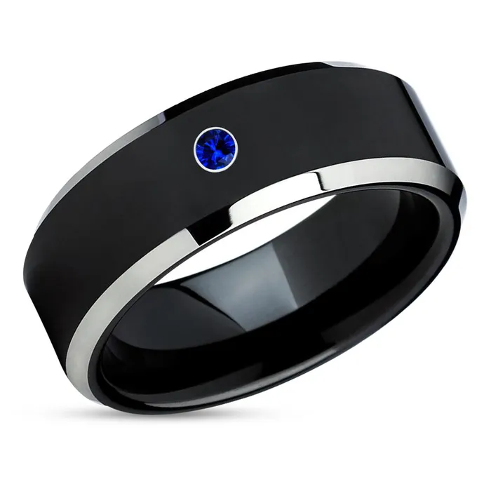 Clean Casting Jewelry Black Wedding Ring Tungsten Wedding Ring Blue Sapphire Ring Black Ring Anniversary Rings Clean Casting Jewelry Black Wedding Ring Tungsten Wedding Ring Blue Sapphire Ring Black Ring Anniversary Rings