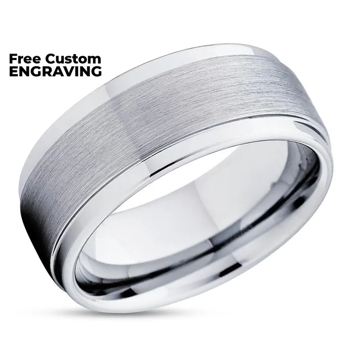 Clean Casting Jewelry Rings Mans Wedding Ring Tungsten Wedding Ring Silver Tungsten Ring Tungsten Carbide