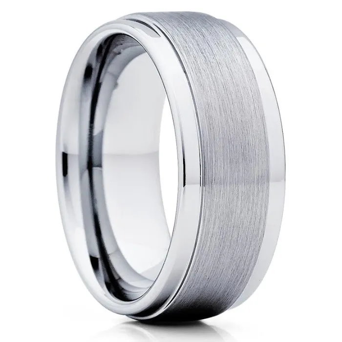 Clean Casting Jewelry Rings Mans Wedding Ring Tungsten Wedding Ring Silver Tungsten Ring Tungsten Carbide