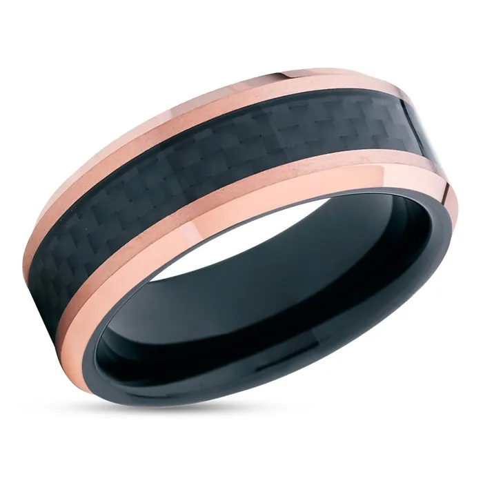 Clean Casting Jewelry Rings Rose Gold Wedding Band Carbon Fiber Wedding Ring 8mm Wedding Ring Ring Clean Casting Jewelry Rings Rose Gold Wedding Band Carbon Fiber Wedding Ring 8mm Wedding Ring Ring