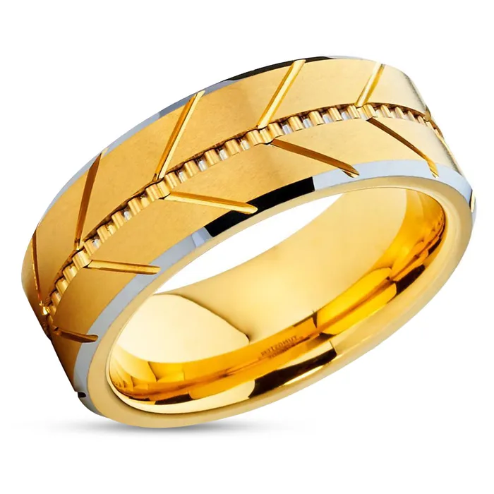 Clean Casting Jewelry Rings Yellow Gold Tungsten Ring Wedding Band 8mm Yellow Gold Tungsten Band Clean Casting Jewelry Rings Yellow Gold Tungsten Ring Wedding Band 8mm Yellow Gold Tungsten Band