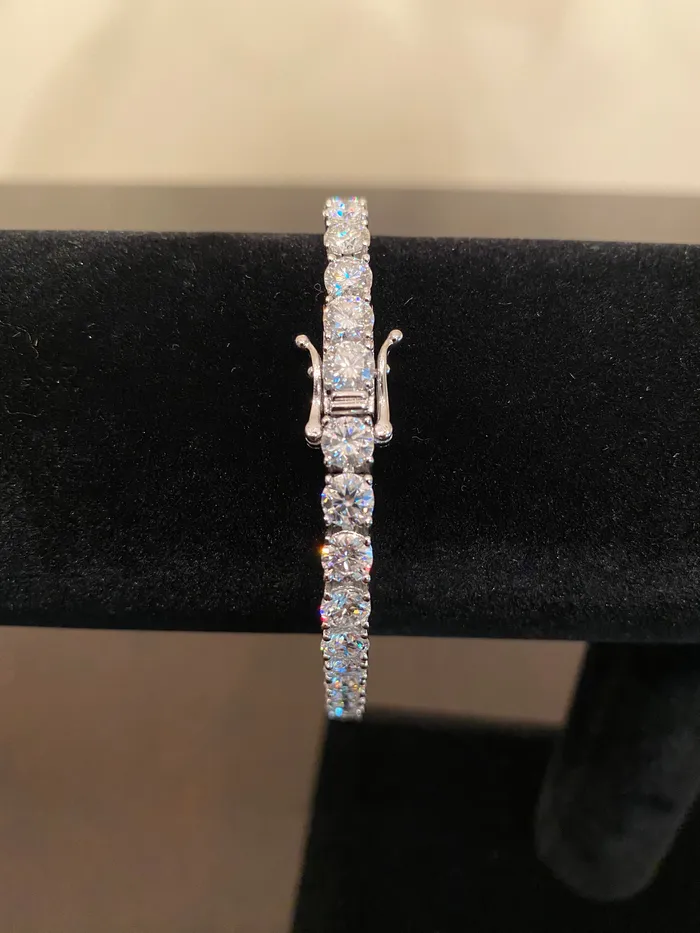 DripGawd Jewelry Bracelets 5mm Moissanite Tennis Bracelet 925 SilverWhite Gold