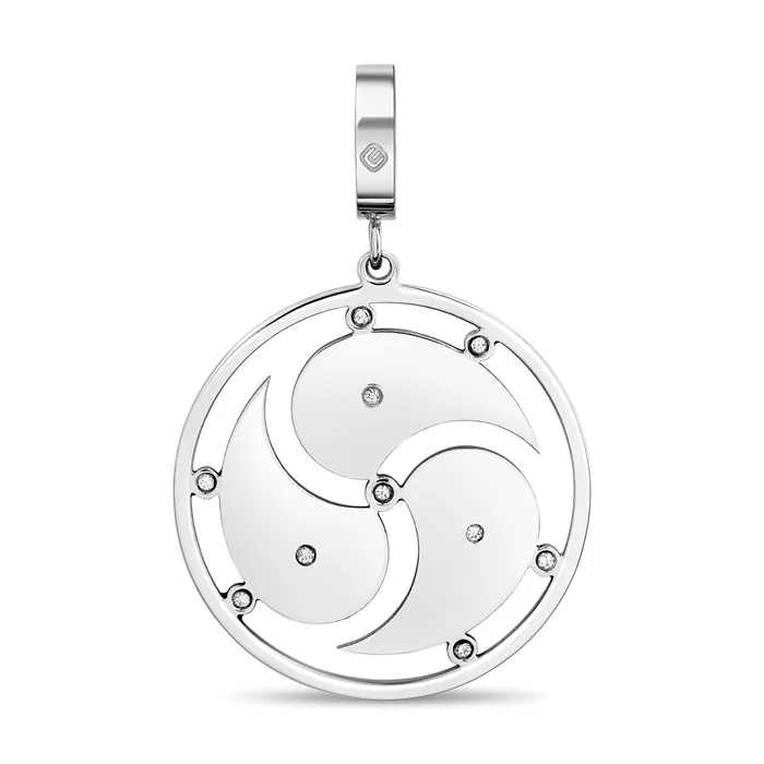 Eternity Collars Necklaces Triskelion Pendant in Stainless Steel with Gems