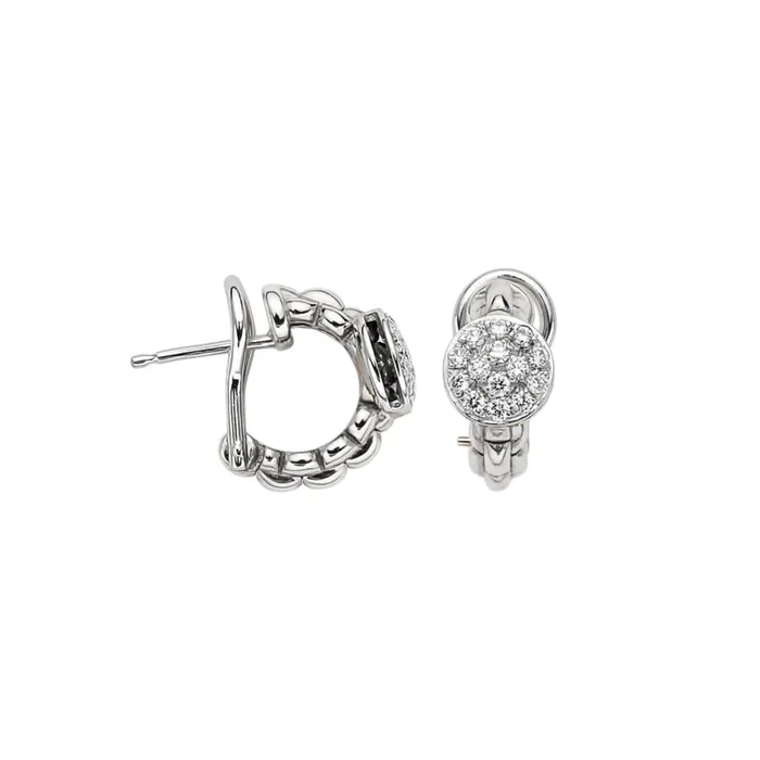 Fope EKA Earrings with Pave Diamond Accents 045CTW International Diamond Center Earrings
