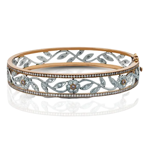 International Diamond Center PreStyled Sets Simon G Bangle in 18k Gold with Diamonds