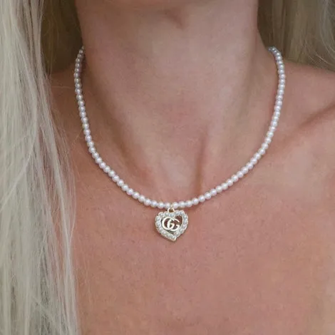 Necklaces Reluxe Vintage Gigi Pearls Heart Necklace