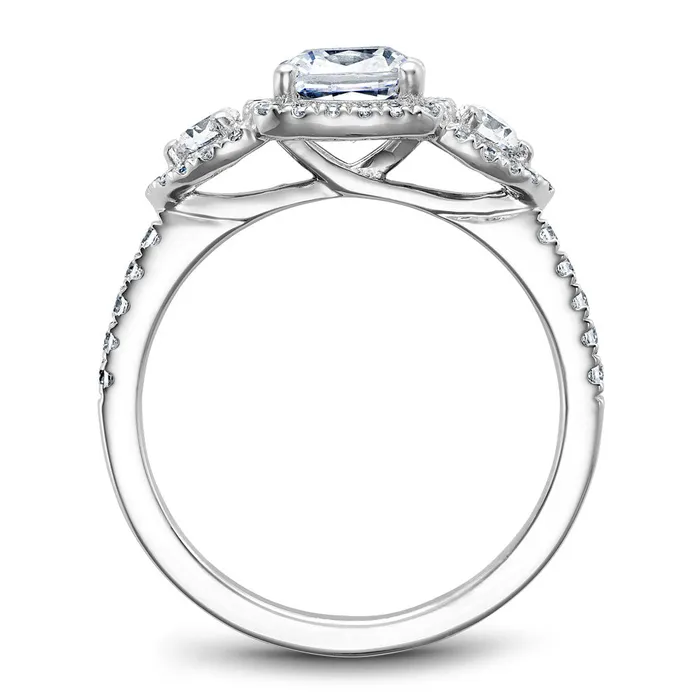 Noam Carver White Gold 3Stone Diamond Engagement Ring Setting 051 CTW International Diamond Center Rings