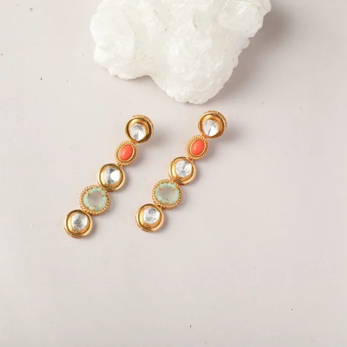 Oceanic Weaver Gem Cascade Silver Drop Earrings SILVER Earrings