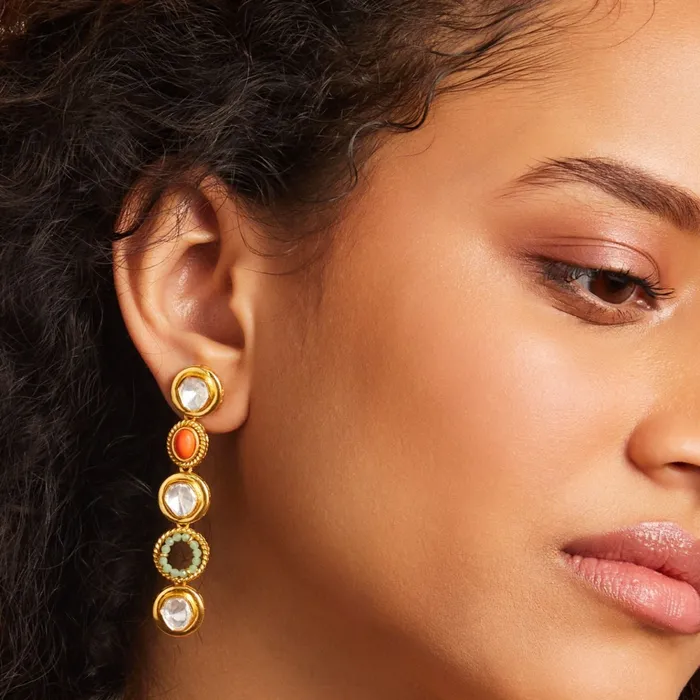 Oceanic Weaver Gem Cascade Silver Drop Earrings SILVER Earrings
