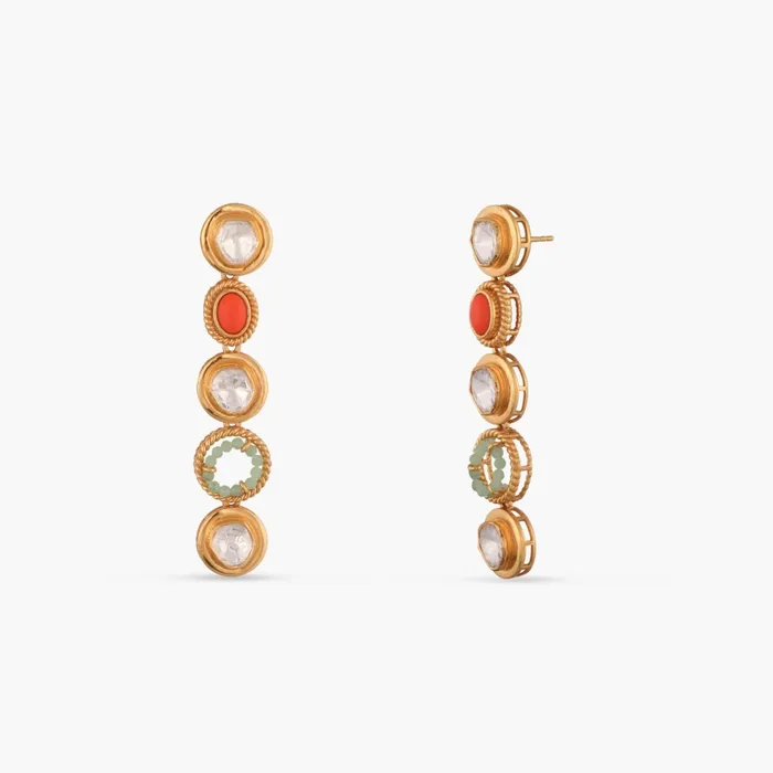 Oceanic Weaver Gem Cascade Silver Drop Earrings SILVER Earrings