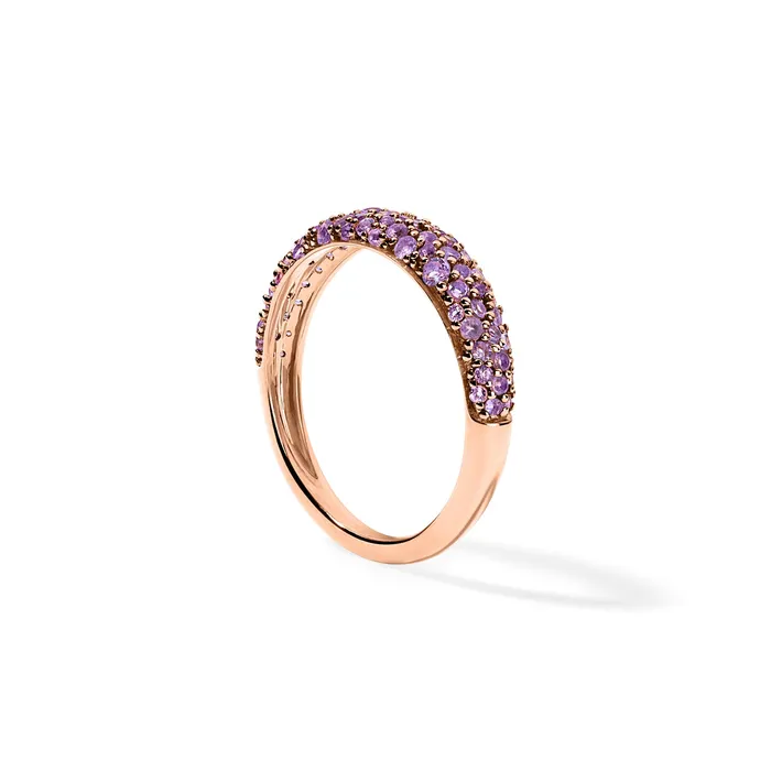 Purple Amethyst Pave Stack Ring SG Fine Rings