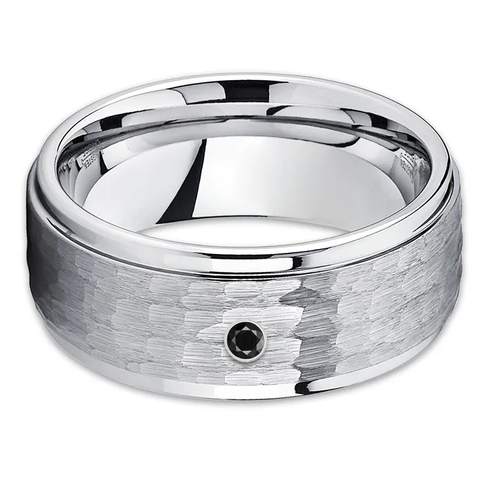 Rings Black Diamond Wedding Ring 9mm Wedding Ring Silver Wedding Ring Tungsten Carbide Ring Clean Casting Jewelry