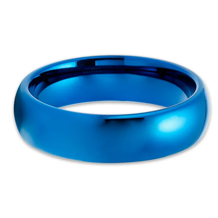 Rings Clean Casting Jewelry Blue Wedding Band Blue Tungsten Ring Tungsten Wedding Ring Blue Tungsten Band