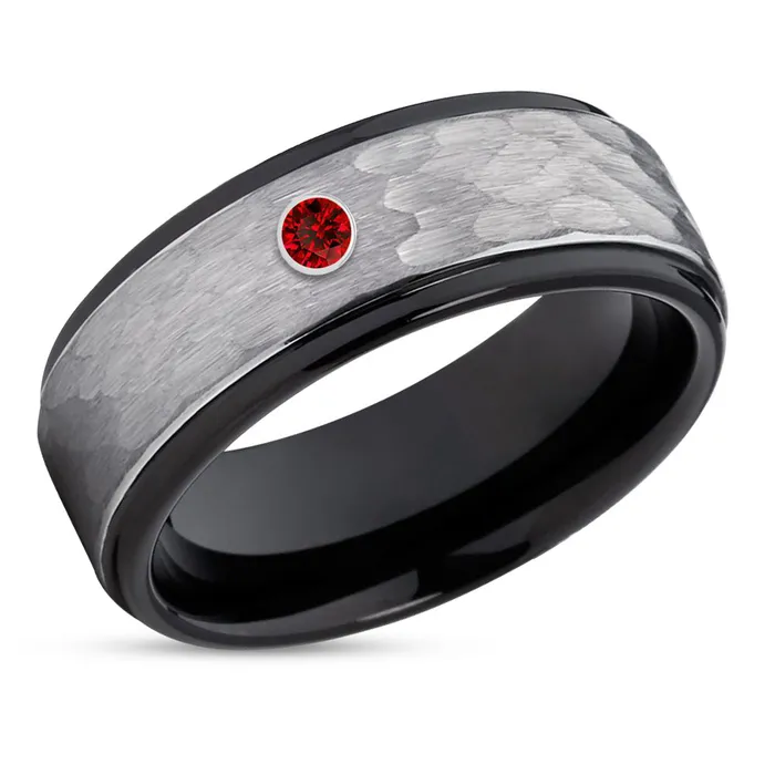 Ruby Wedding Ring Black Tungsten Ring Tungsten Wedding Band Anniversary Ring Band Clean Casting Jewelry Rings Ruby Wedding Ring Black Tungsten Ring Tungsten Wedding Band Anniversary Ring Band Clean Casting Jewelry Rings