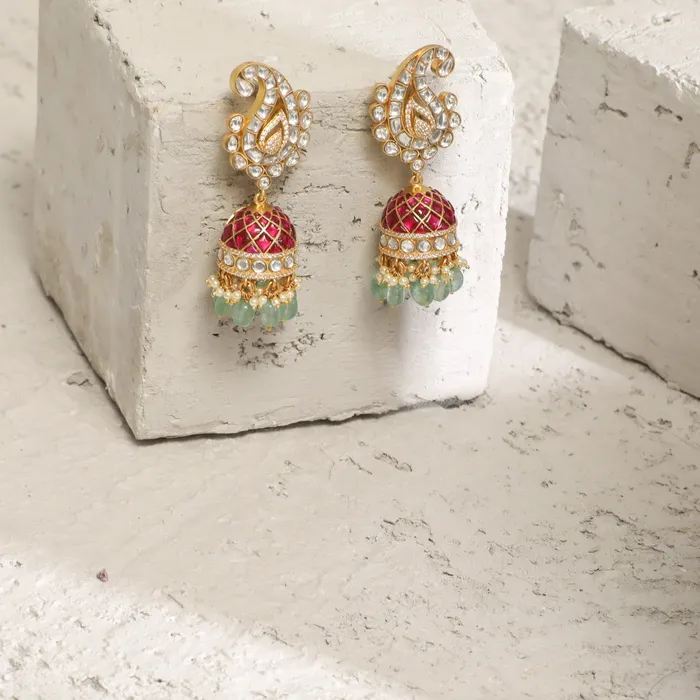 SILVER Mango Motif Grand Silver Jhumki Earrings Earrings