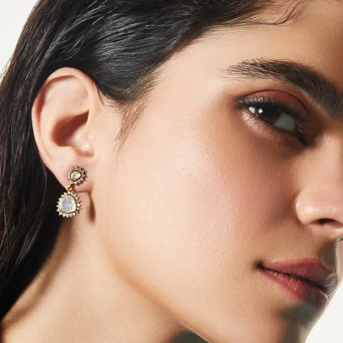 Sparkling Moissanite Silver Drop Earrings SILVER Earrings