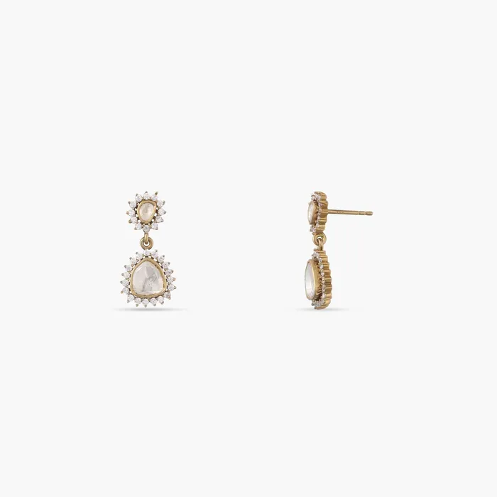 Sparkling Moissanite Silver Drop Earrings SILVER Earrings